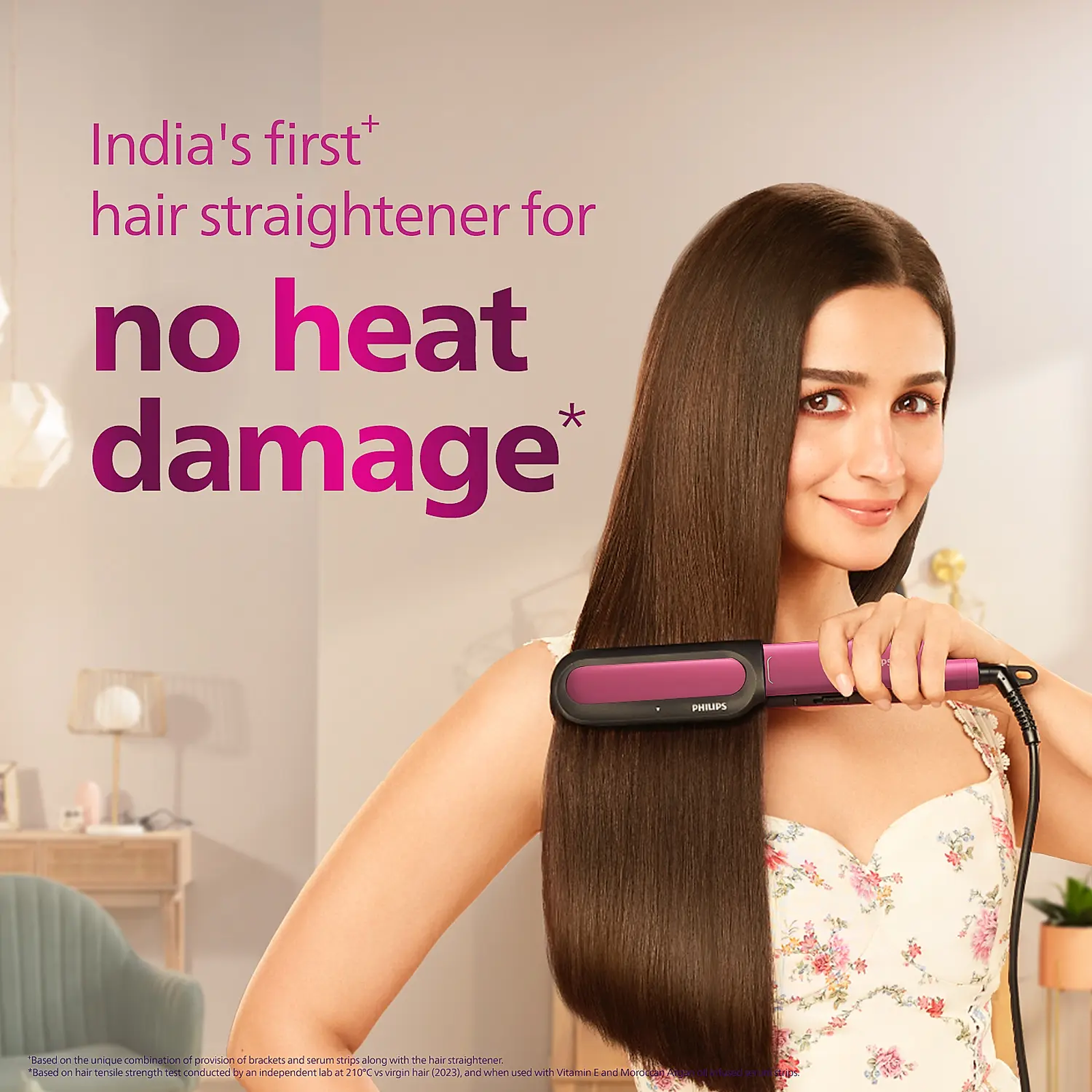 Buy PHILIPS BT3302 15 Hair Straightener with Heat Protection Ceramic Titanium Plates Pink Online Croma